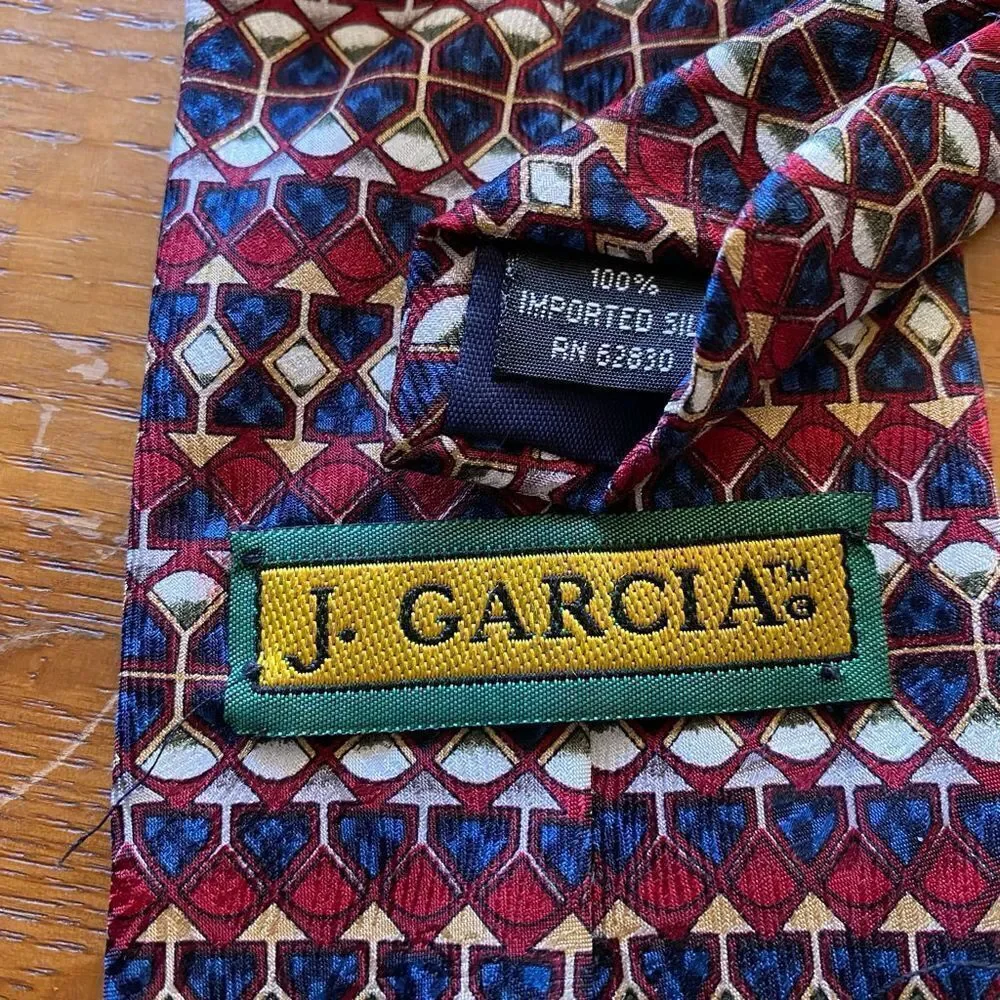 J. Garcia Burgundy & Blue Necktie